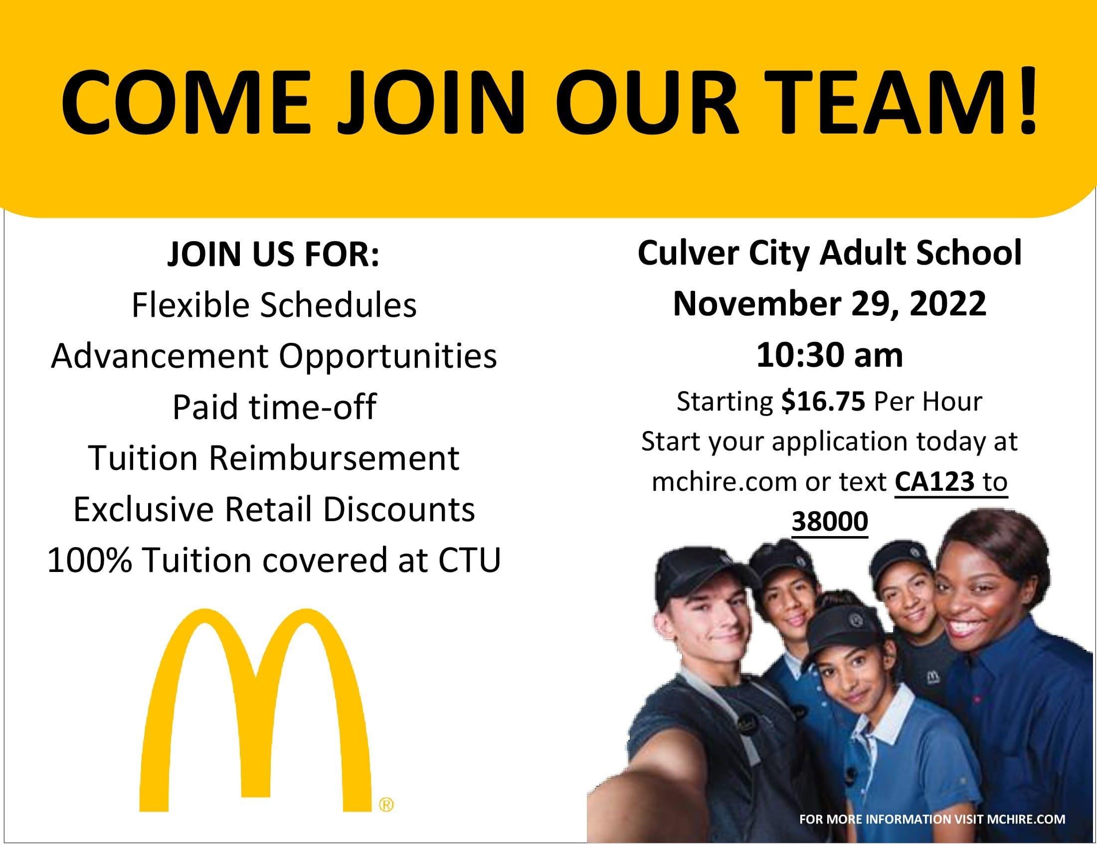 mcdonalds hiring event flyer
